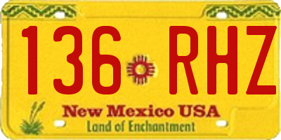 NM license plate 136RHZ