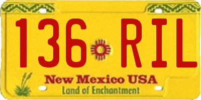 NM license plate 136RIL
