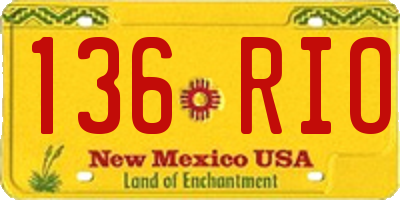 NM license plate 136RIO