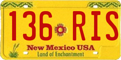 NM license plate 136RIS