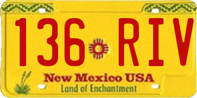 NM license plate 136RIV