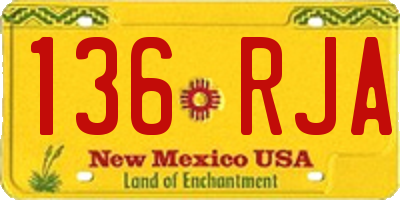 NM license plate 136RJA