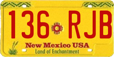 NM license plate 136RJB