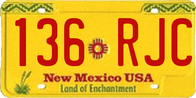NM license plate 136RJC