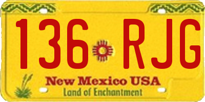 NM license plate 136RJG