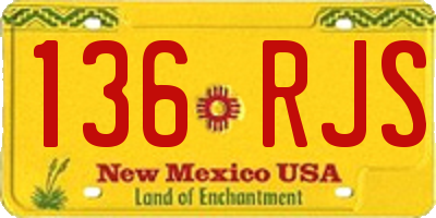 NM license plate 136RJS