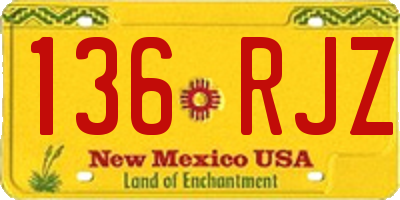 NM license plate 136RJZ