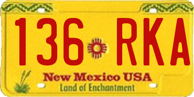 NM license plate 136RKA