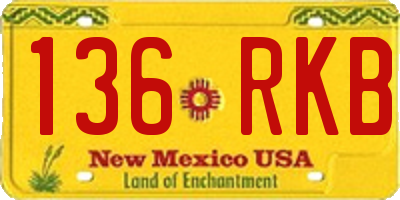 NM license plate 136RKB