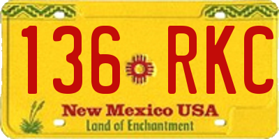 NM license plate 136RKC
