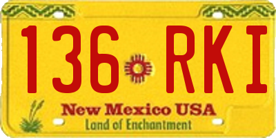 NM license plate 136RKI