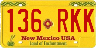 NM license plate 136RKK