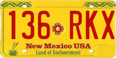 NM license plate 136RKX