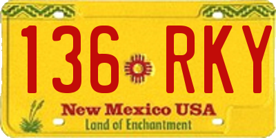 NM license plate 136RKY