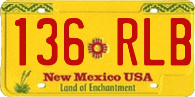 NM license plate 136RLB