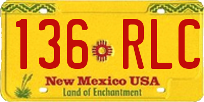 NM license plate 136RLC
