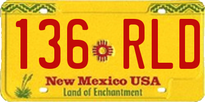 NM license plate 136RLD