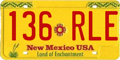 NM license plate 136RLE