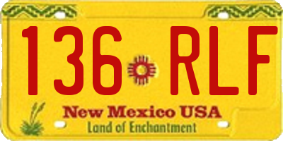 NM license plate 136RLF