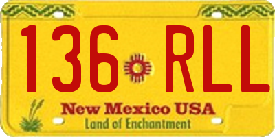 NM license plate 136RLL