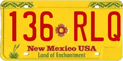 NM license plate 136RLQ