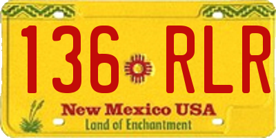 NM license plate 136RLR