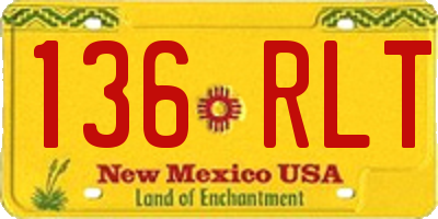 NM license plate 136RLT