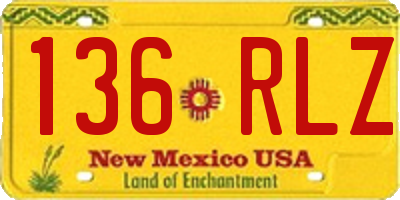 NM license plate 136RLZ