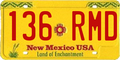 NM license plate 136RMD