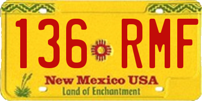 NM license plate 136RMF