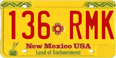NM license plate 136RMK