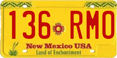 NM license plate 136RMO