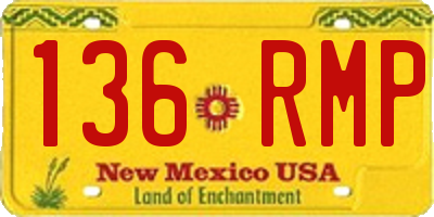 NM license plate 136RMP