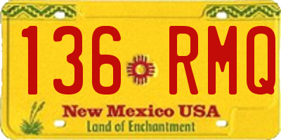 NM license plate 136RMQ