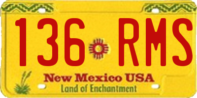 NM license plate 136RMS