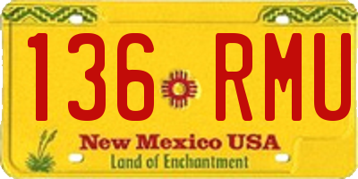 NM license plate 136RMU