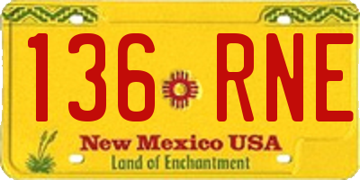 NM license plate 136RNE