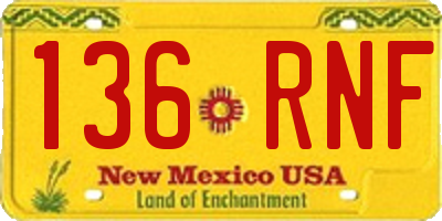 NM license plate 136RNF
