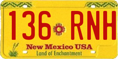 NM license plate 136RNH