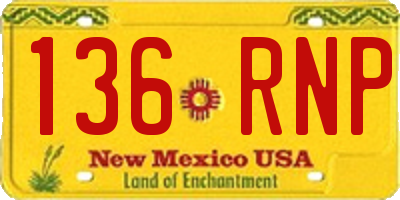 NM license plate 136RNP