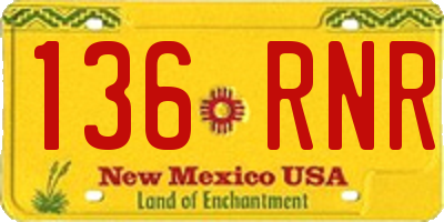 NM license plate 136RNR