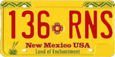 NM license plate 136RNS