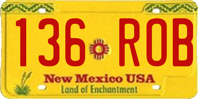 NM license plate 136ROB