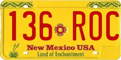 NM license plate 136ROC