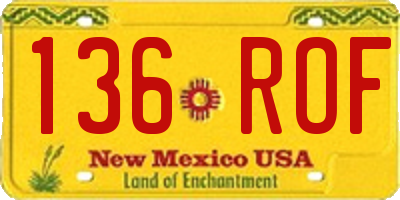 NM license plate 136ROF