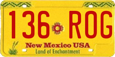 NM license plate 136ROG