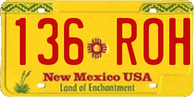 NM license plate 136ROH