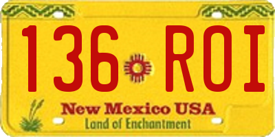 NM license plate 136ROI