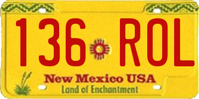NM license plate 136ROL
