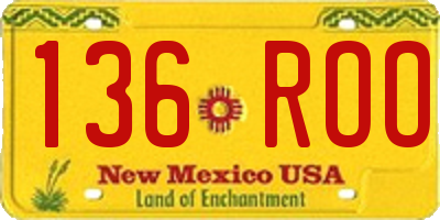 NM license plate 136ROO
